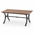 Table rectangulaire en bois brun et métal noir, 180 x 90 x 75 cm, style industriel
