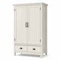 Armoire de rangement blanc cassé et noir, 100 x 50 x 190 cm, 2 portes et 2 tiroirs, style campagne